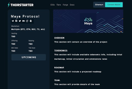 Thorstarter IDO Maya Protocol