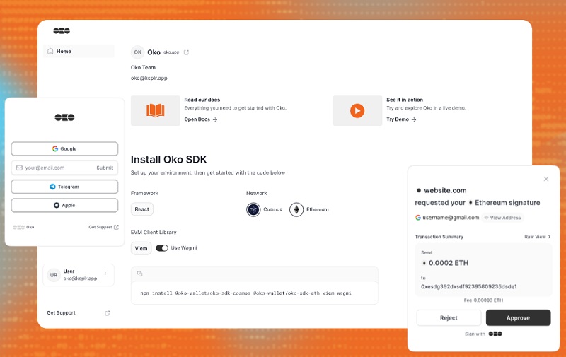 Interface OKO Wallet